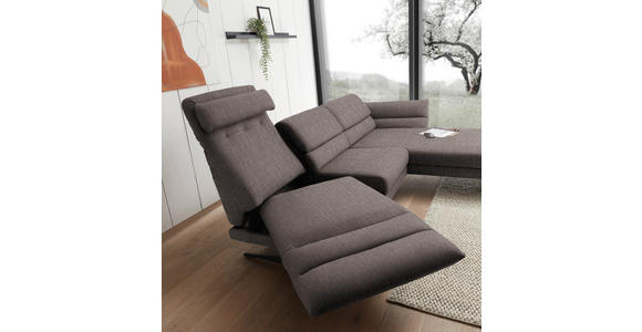 ECKSOFA  in Flachgewebe Greige  279-327/176-217 cm  - Greige/Schwarz, Design, Textil/Metall (279-327/176-217cm) - Dieter Knoll