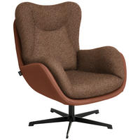 SESSEL in Chenille, Struktur Echtleder Kupferfarben  - Schwarz/Kupferfarben, Design, Leder/Textil (80/97/89cm) - Schöner Wohnen