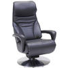RELAXSESSEL in Leder Schwarz  - Edelstahlfarben/Schwarz, Design, Leder/Metall (75/117/88cm) - Dieter Knoll