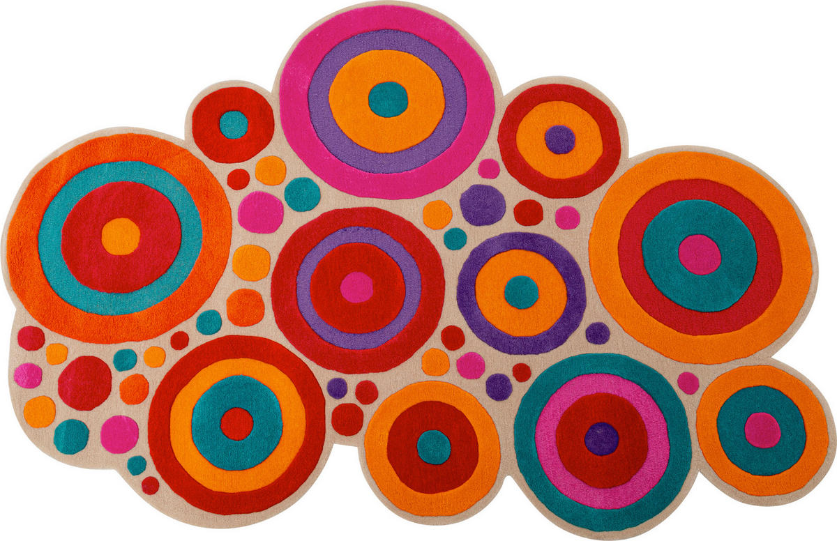 TEPPICH 170/240 cm Blau, Multicolor, Orange, Rosa, Rot, Limette  - Blau/Rot, Design, Kunststoff/Textil (170/240cm) - Kare-Design