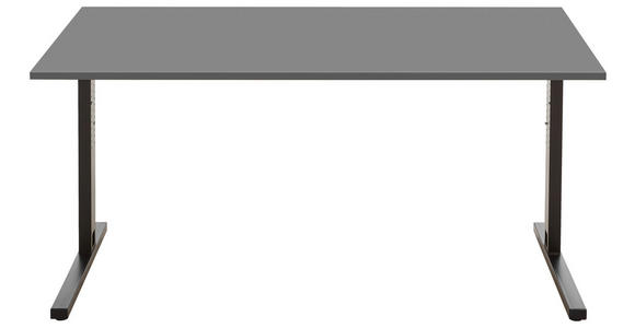 SCHREIBTISCH höhenverstellbar  - Graphitfarben/Schwarz, MODERN, Holzwerkstoff/Metall (160/80/70-80cm) - Novel