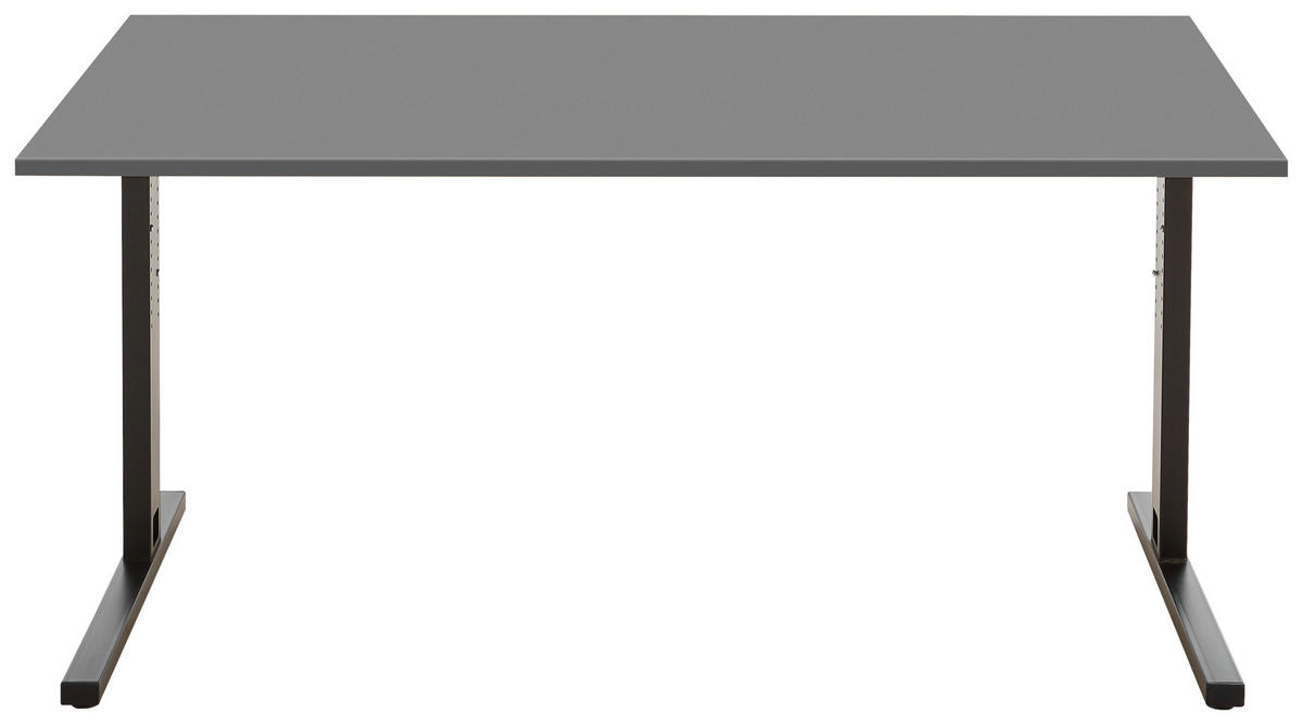 PISAĆI STOL  boje grafita, crna  drvni materijal  - boje grafita/crna, Moderno, drvni materijal/metal (160/80/70-80cm)