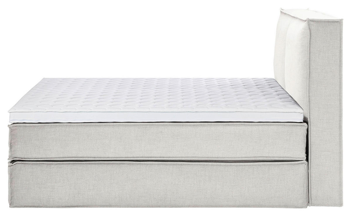 BOXSPRINGBETT 180/220 cm  in Creme  - Creme/Schwarz, Design, Kunststoff/Textil (180/220cm) - home24