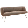 SITZBANK in Metall, Textil Braun, Edelstahlfarben  - Edelstahlfarben/Braun, Design, Textil/Metall (200/87/64cm) - Venjakob