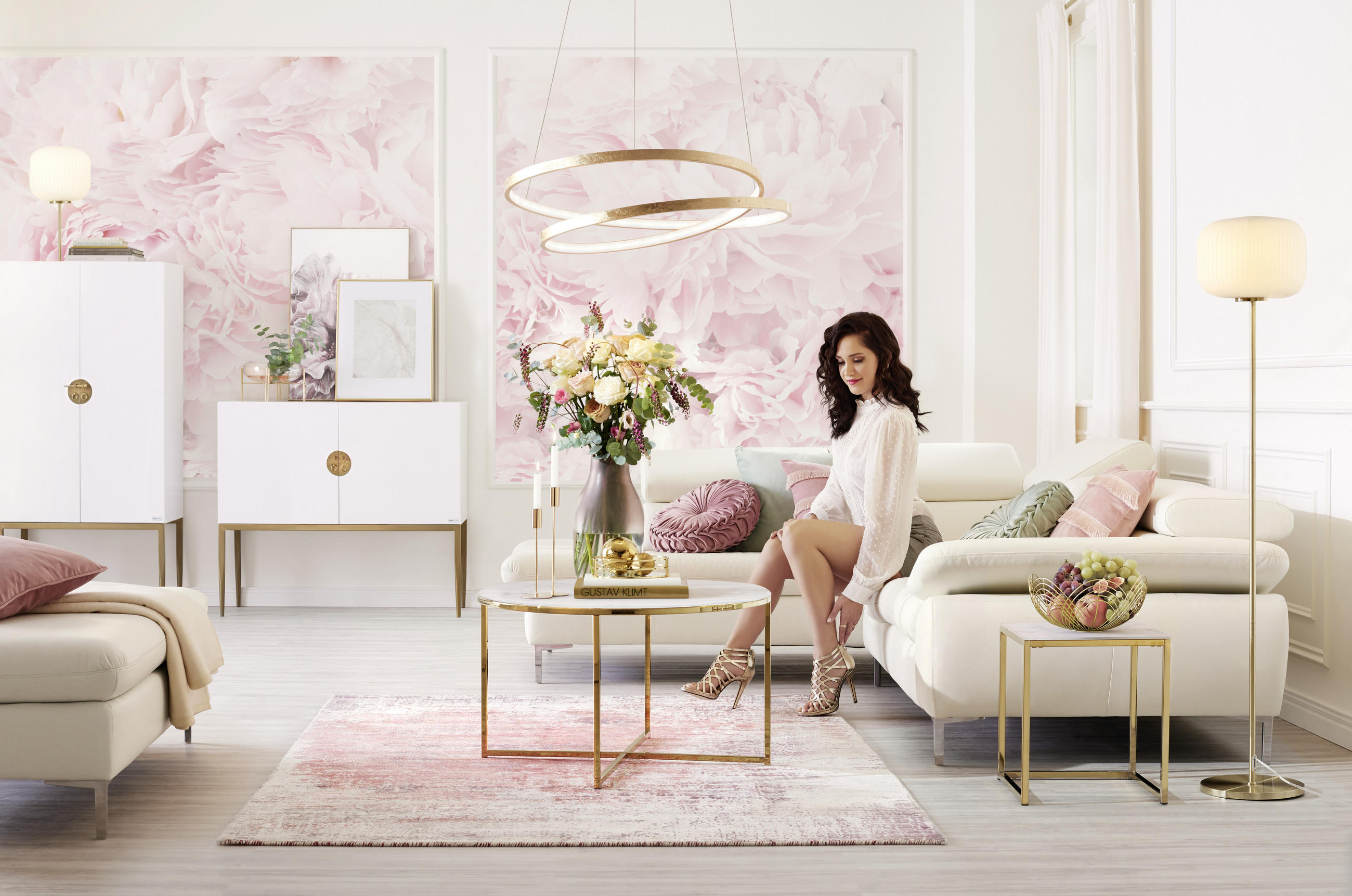 STOJACIA LAMPA, 25/140 cm - farby mosadze, Design, kov/sklo (25/140cm) - Dieter Knoll