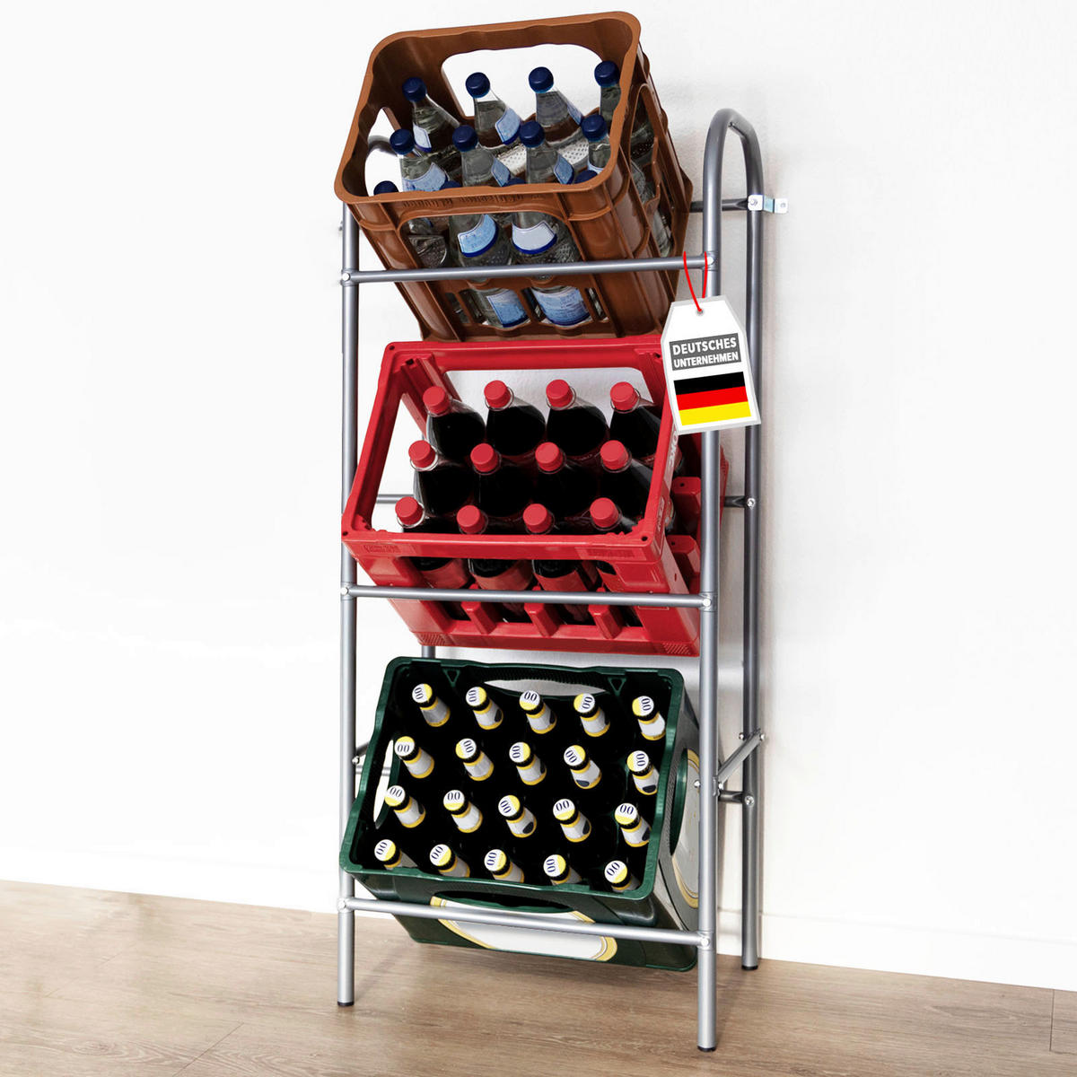 FLASCHENREGAL  - Silberfarben, Basics, Metall (49.5/115.5/32.5cm) - Floordirekt