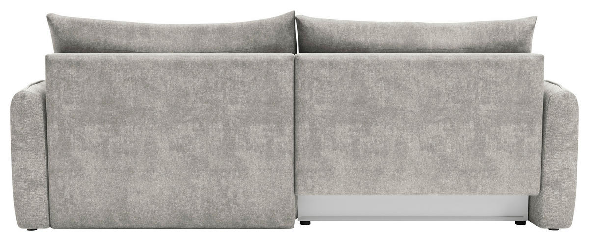 ECKSOFA Beige Struktur Rückenkissen, Bettkasten, Schlaffunktion, Rücken echt, Liegefläche im Originalstoff  - Beige/Schwarz, KONVENTIONELL, Kunststoff/Textil (266/148cm) - Milino
