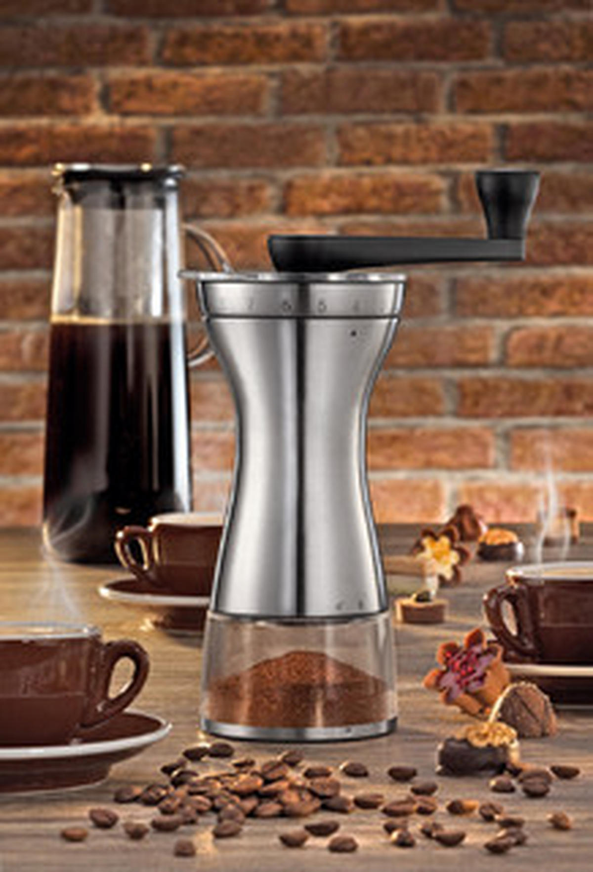 KAFFEEMÜHLE MANAOS  - Edelstahlfarben/Schwarz, Basics, Kunststoff/Metall (9/24cm) - Zassenhaus