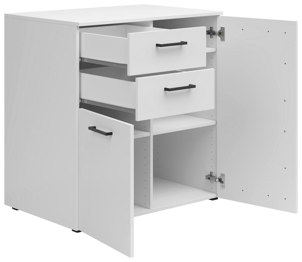 COMODĂ 80/83/52 cm  - alb/antracit, Modern, plastic/material pe bază de lemn (80/83/52cm) - Carryhome