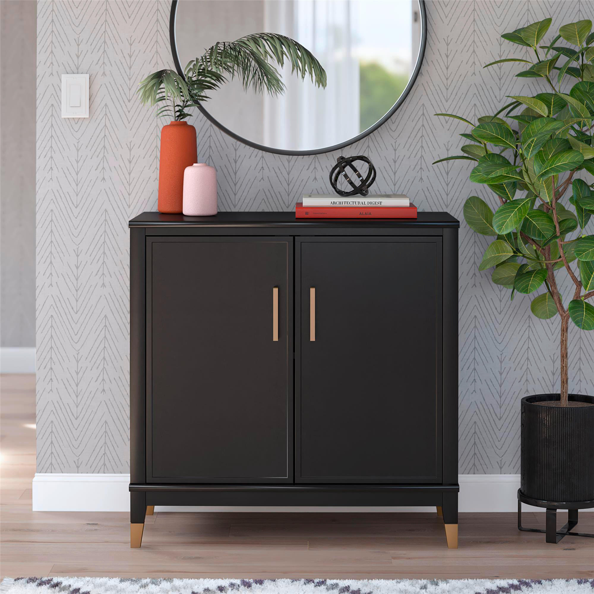 KOMMODE Westerleigh  in 84/84/40 cm  - Schwarz/Bronzefarben, Design, Holzwerkstoff/Metall (84/84/40cm) - MID.YOU