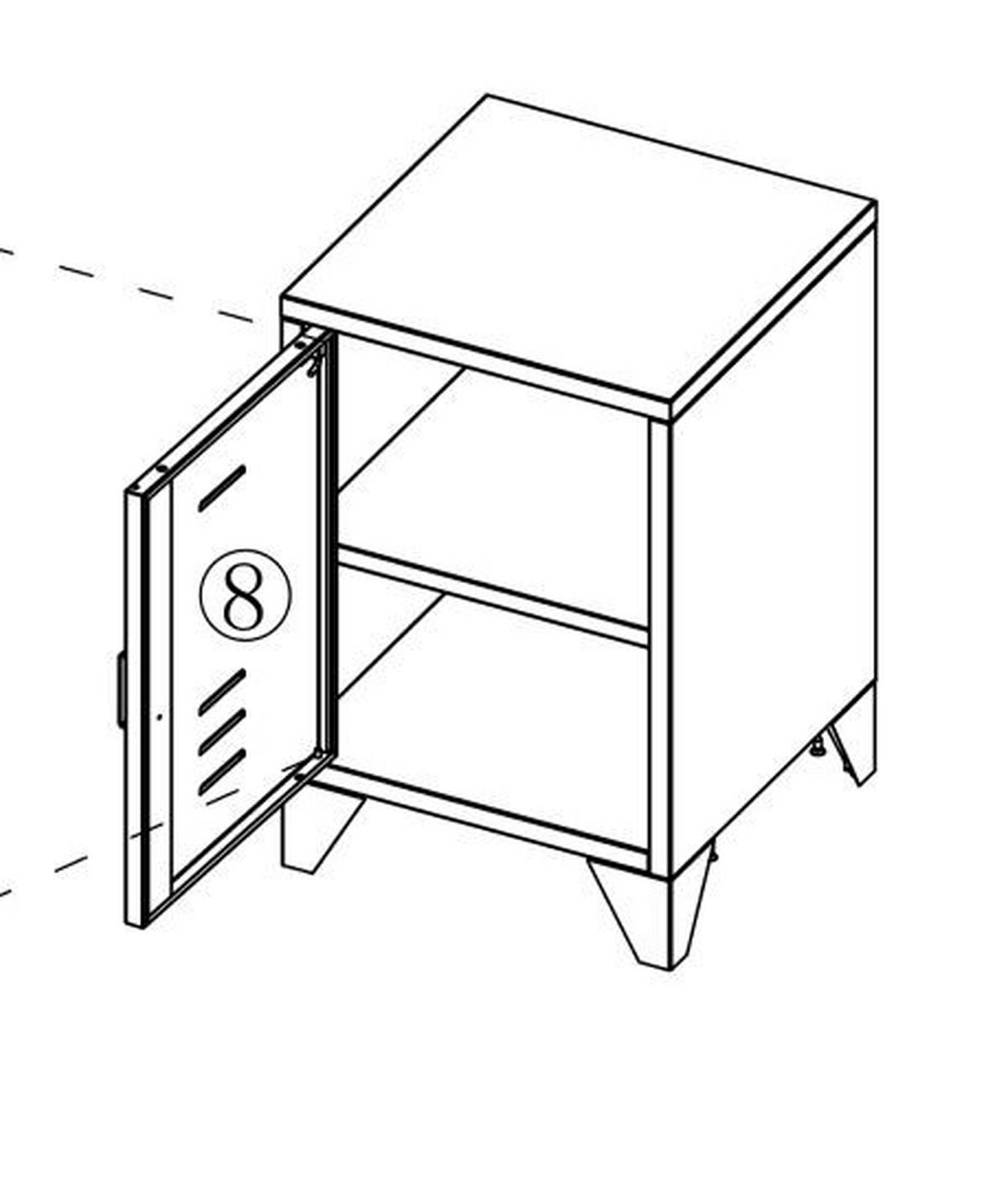 NACHTSCHRANK 40/60/40 cm  - Blau, MODERN, Metall (40/60/40cm) - MID.YOU