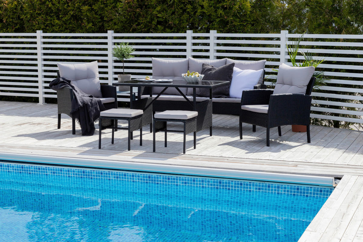 LOUNGESET  - grå/svart, Klassisk, plast - Gardenson