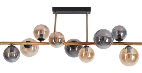 LED-DECKENLEUCHTE 87/30/38 cm - Goldfarben/Bernsteinfarben, LIFESTYLE, Glas/Metall (87/30/38cm) - Dieter Knoll