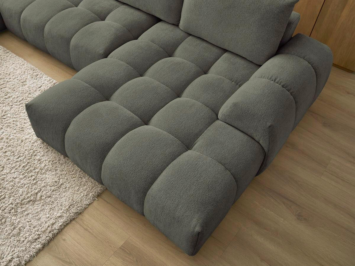 ECKSCHLAFSOFA EVEREST  mit Rücken echt, Armteil links, Armteil rechts Flachgewebe Grün  - Schwarz/Grün, MODERN, Kunststoff/Textil (212/423/198cm)