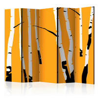 SKÄRMVÄGG  i trä, textil  orange, vit  - orange/vit, Basics, trä/textil (225/172/3cm) - artgeist