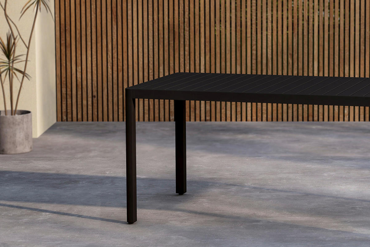 UTEBORD metall rektangulär  - svart, Modern, metall (150/85/72cm) - Gardenson