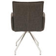 ARMLEHNSTUHL  Sitzfläche 180° drehbar, automatische Rückholfunktion Webstoff, Mikrofaser  - Edelstahlfarben/Braun, Design, Textil/Metall (60/92/60cm) - Linea Natura