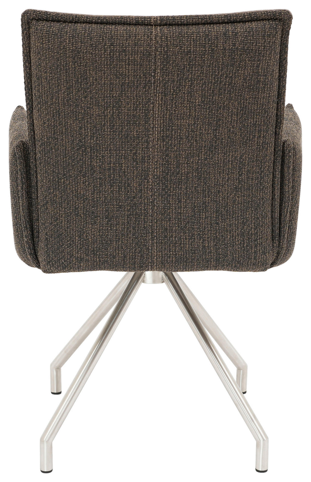 ARMLEHNSTUHL  in Webstoff, Mikrofaser  - Edelstahlfarben/Braun, Design, Textil/Metall (60/92/60cm) - Linea Natura