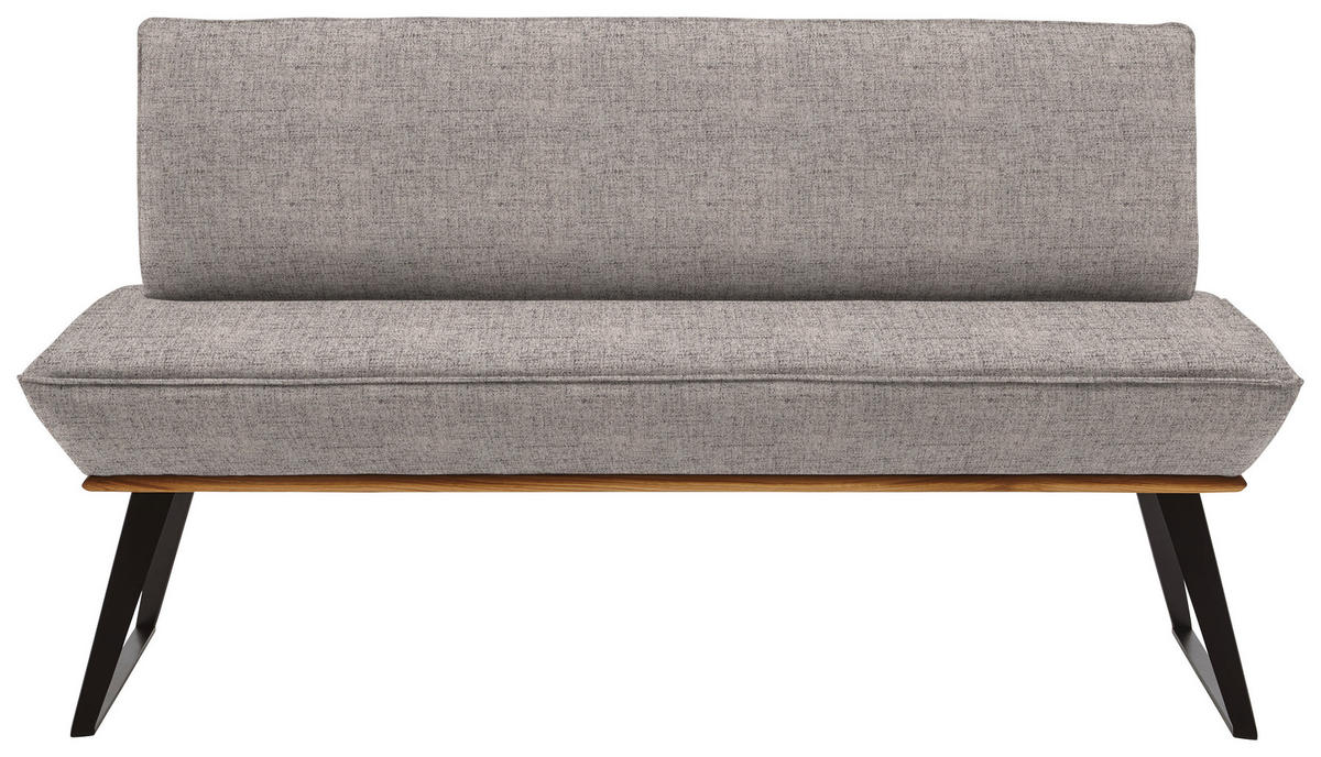 SITZBANK 140/87/64 cm  in Schwarz, Eichefarben, Hellbraun  - Hellbraun/Eichefarben, Design, Holz/Textil (140/87/64cm) - Voleo