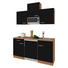 MINIKÜCHE E-Geräte, Spüle - Eichefarben/Schwarz, KONVENTIONELL (150/200/60cm) - Bessagi Home MINIKÜCHE E-Geräte, Spüle - Eichefarben/Schwarz, KONVENTIONELL (150/200/60cm) - Bessagi Home
