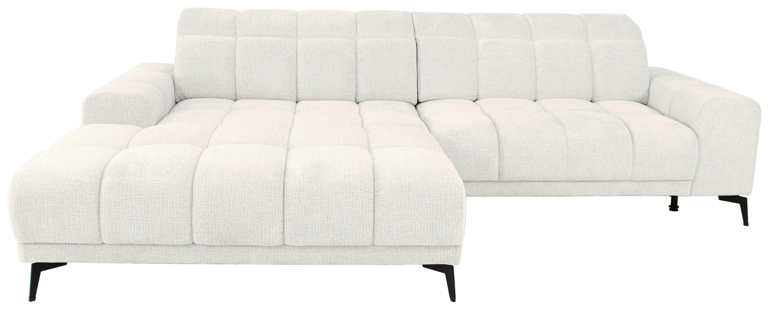 ECKSOFA inkl.Funktionen Beige Chenille  - Beige/Schwarz, MODERN, Textil/Metall (195/300cm) - Xora