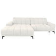 ECKSOFA inkl.Funktionen Beige Chenille  - Beige/Schwarz, MODERN, Textil/Metall (195/300cm) - Xora