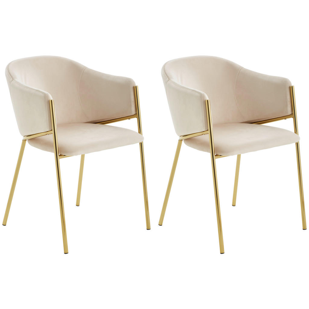 Armlehnstuhl-set Kronos -Trend Taupefarben/gold