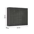 SCHWEBETÜRENSCHRANK 271/223/68 cm 4-türig Graphitfarben, Schwarz  - Chromfarben/Graphitfarben, Design, Glas/Holzwerkstoff (271/223/68cm) - Novel