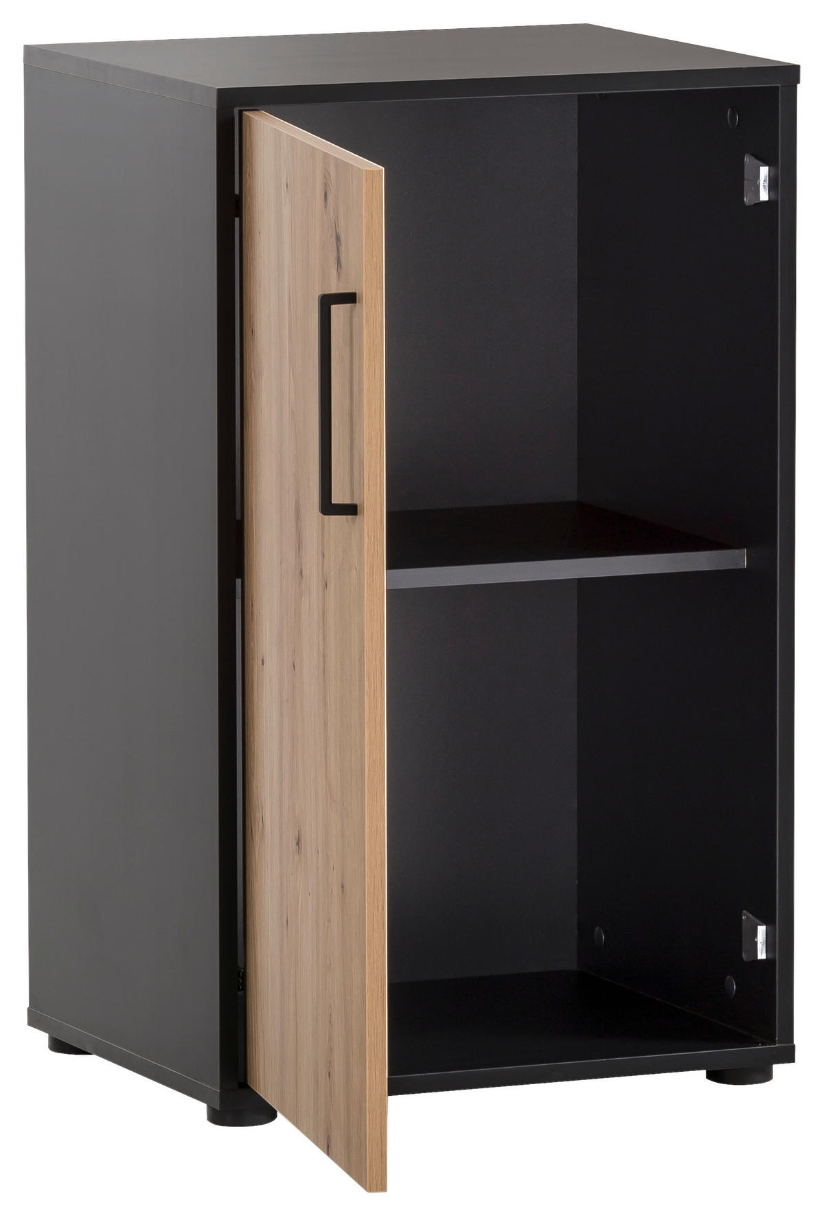 AKTENSCHRANK Schwarz, Eiche Artisan  - Schwarz/Eiche Artisan, MODERN, Holzwerkstoff (50,95/83,6/41cm) - MID.YOU