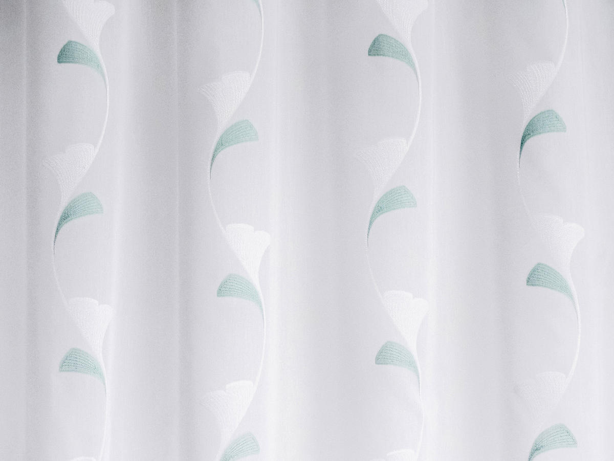 MATERIJAL ZA ZAVESE tirkizna, bela   - tirkizna/bela, Osnovno, tekstil (180cm)