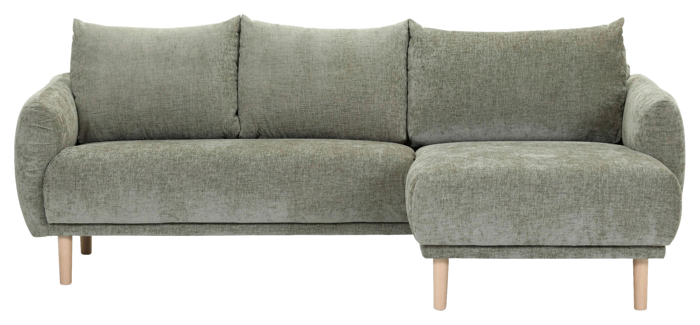 ECKSOFA Olivgrün Flachgewebe  - Buchefarben/Olivgrün, KONVENTIONELL, Holz/Textil (230/144cm) - Carryhome