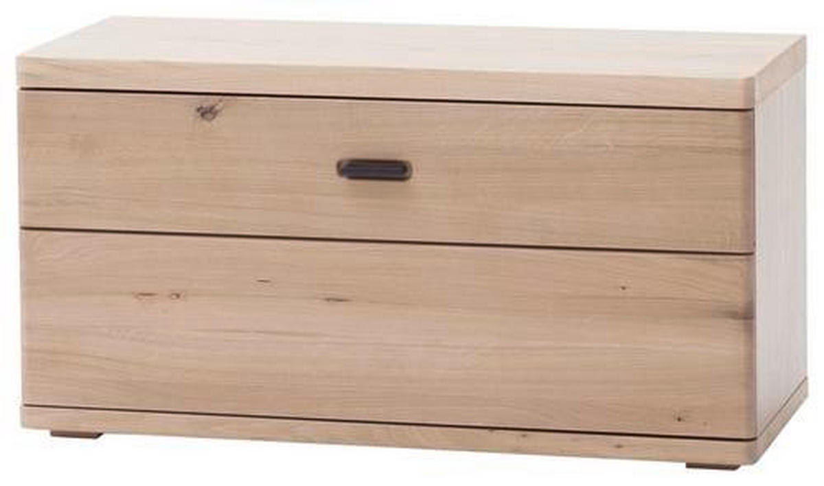 GARDEROBENBANK 90/47/37 cm  - Eichefarben/Schwarz, Natur, Holz/Holzwerkstoff (90/47/37cm) - Linea Natura