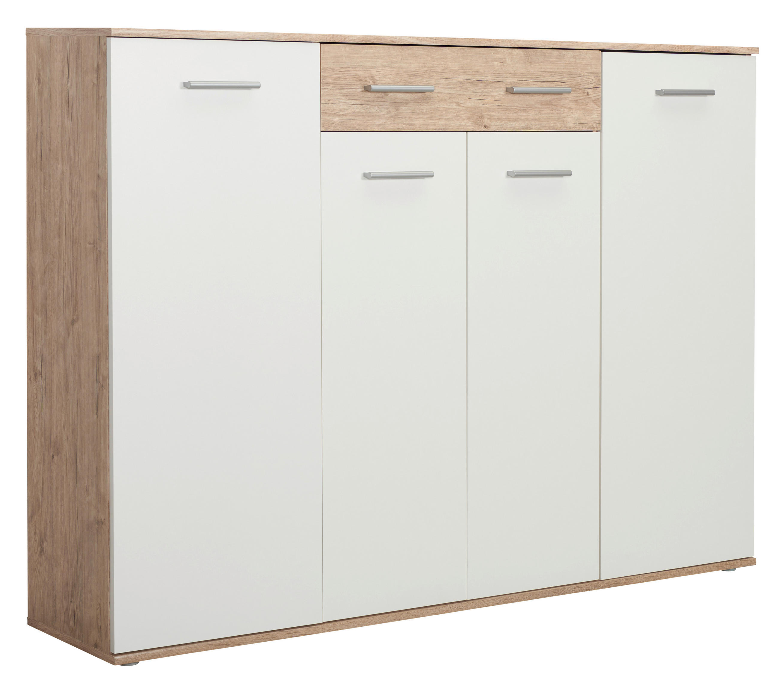 SITZBANK 140/87/64 cm Webstoff Anthrazit, Schwarz, Eichefarben Eiche massiv Metall  - Eichefarben/Anthrazit, Design, Holz/Textil (140/87/64cm) - Voleo