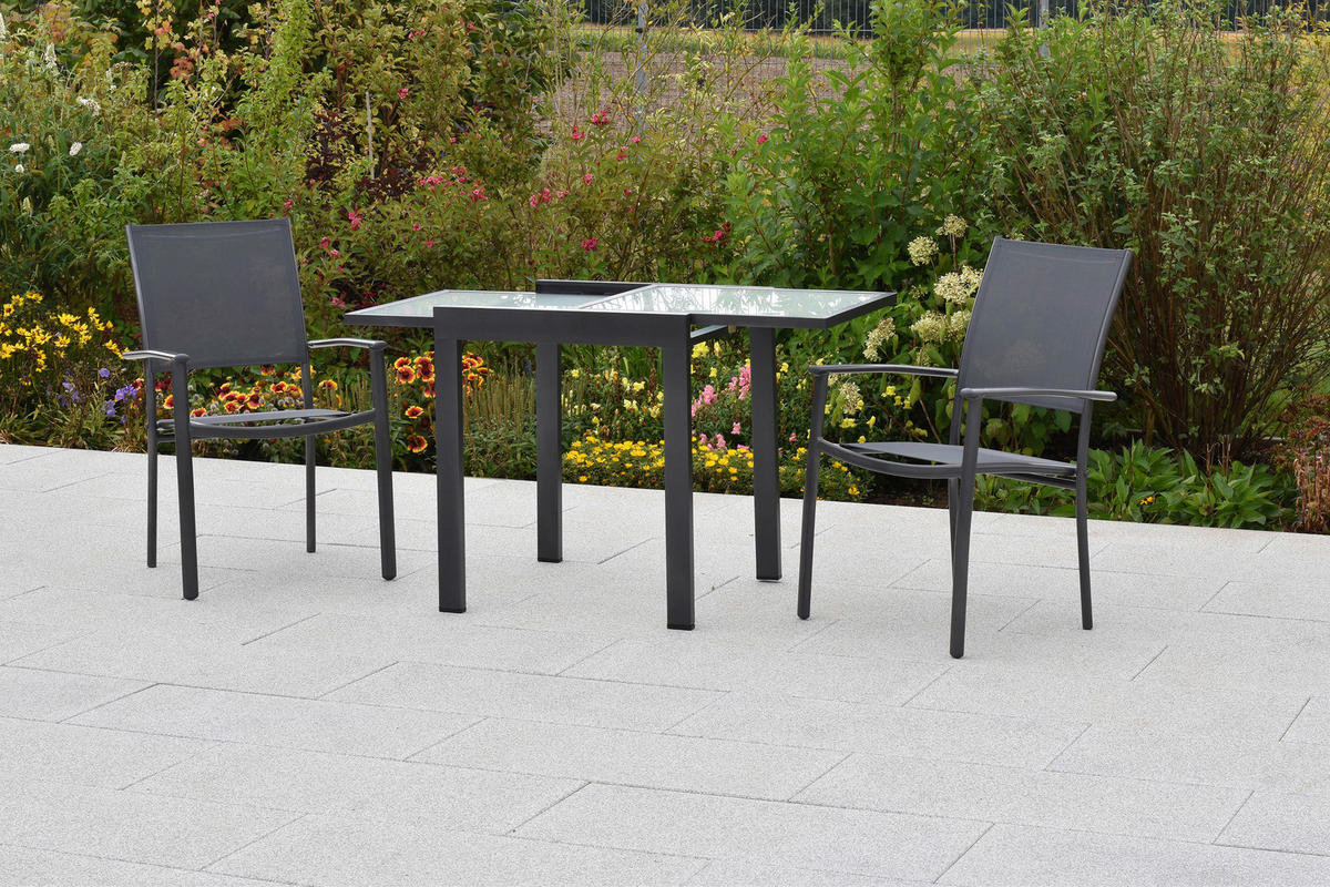 GARTENSET Aluminium  - Graphitfarben/Grau, MODERN, Textil/Metall - Gardenson