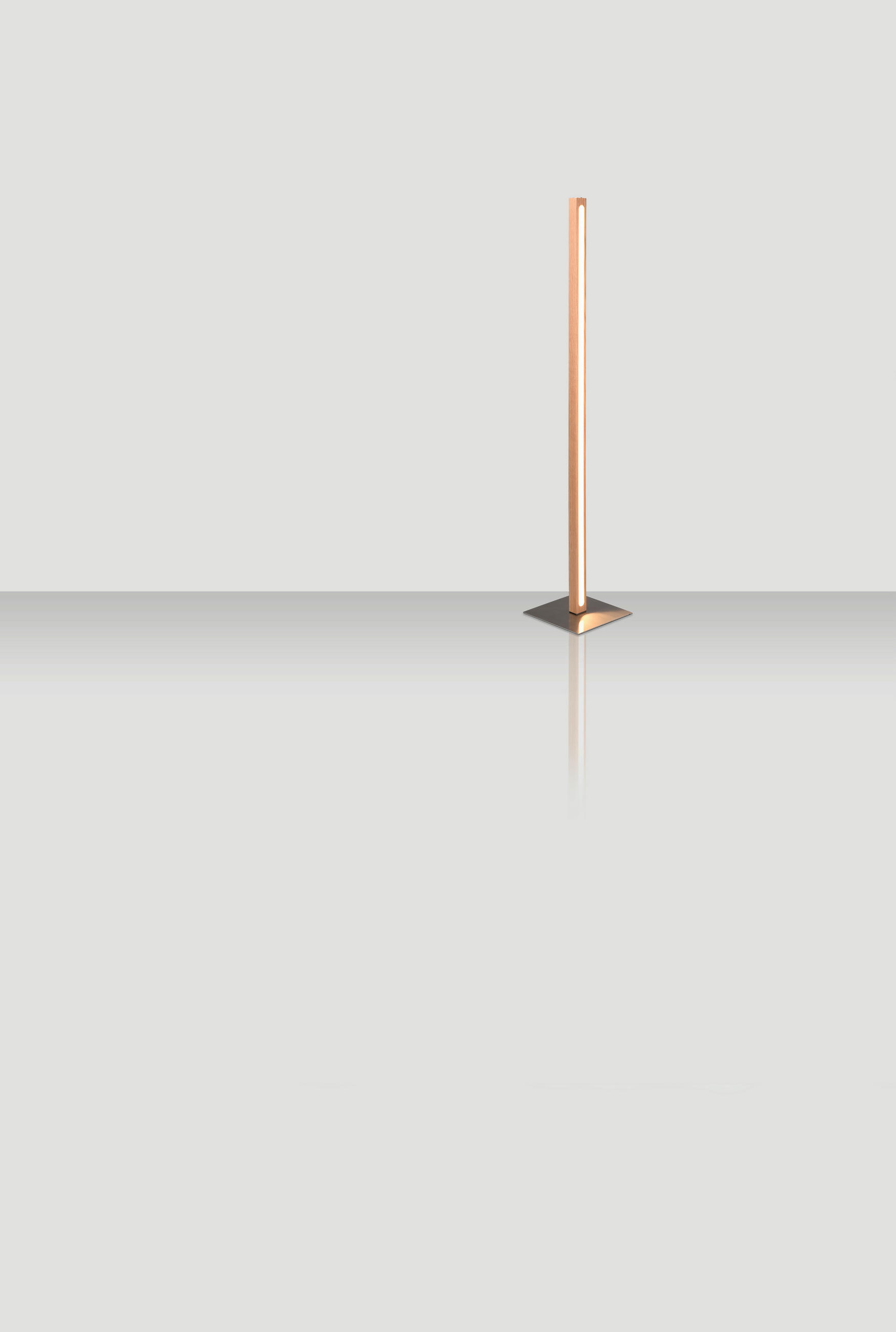 LED-STEHLEUCHTE - Eichefarben, Lifestyle, Holz/Kunststoff (22/115cm) - Novel
