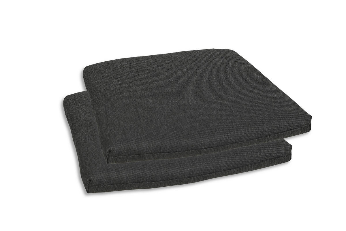 GARTENSITZKISSENSET in Anthrazit Uni  - Anthrazit, Basics, Textil (40-47/5/45cm)