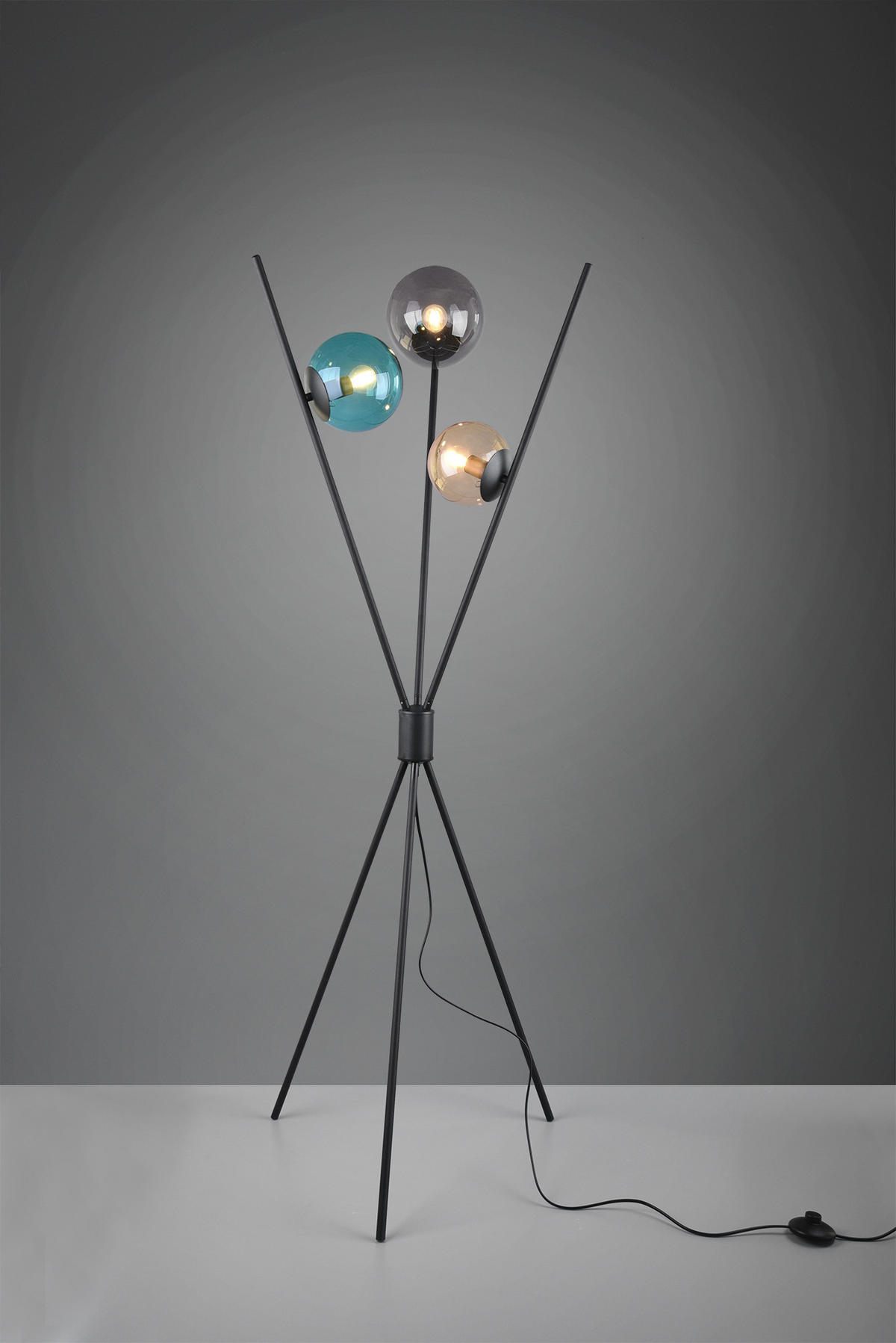 SVJETILJKA PODNA Lance  - višebojno/crna, Trend, staklo/metal (60/156cm)