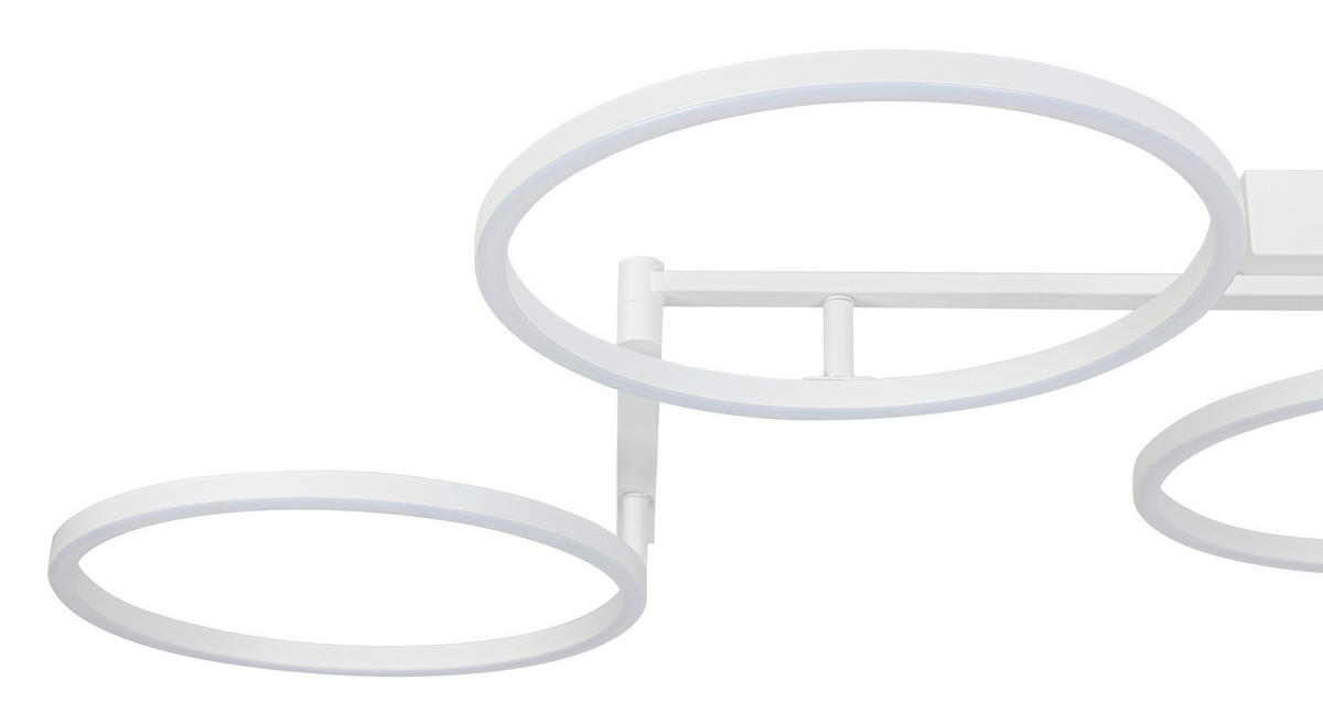 DECKENLEUCHTE    113/66/12 cm  - Weiss, Trend, Kunststoff/Metall (113/66/12cm) - Collett's Monde