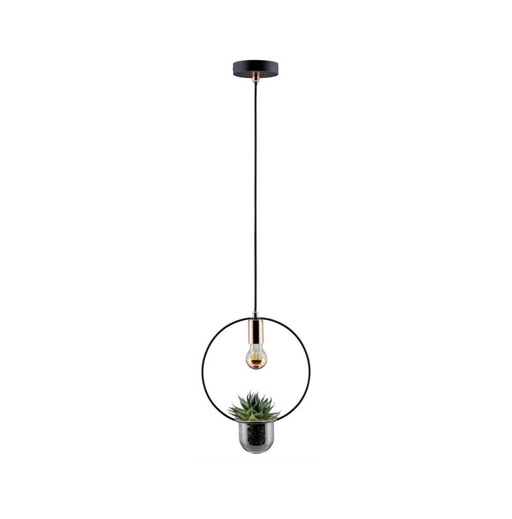 HÄNGELEUCHTE Neordic  30 cm  - Schwarz/Kupferfarben, Design, Glas/Metall (30cm) - Paulmann