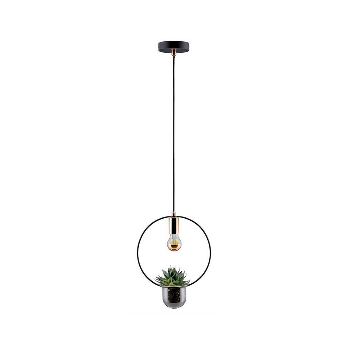 HÄNGELEUCHTE 30 cm  - Schwarz/Kupferfarben, Design, Glas/Metall (30cm) - Paulmann