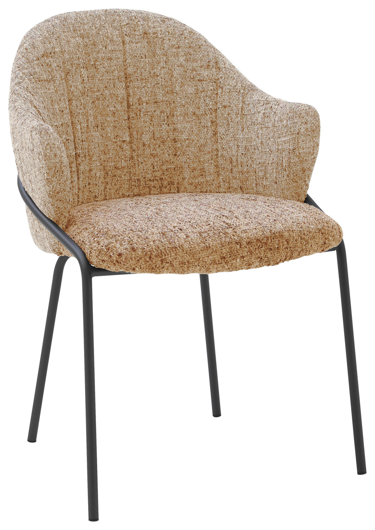 ARMLEHNSTUHL  Lederauswahl, Stoffauswahl beflockt  - Anthrazit/Orange, Design, Textil/Metall (55/84/55cm) - Belluti