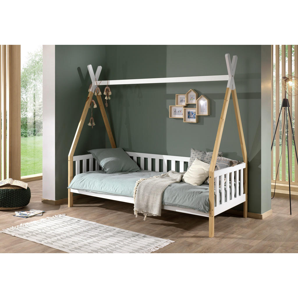 Hausbett Tipi Weiß lackiert 90x200cm