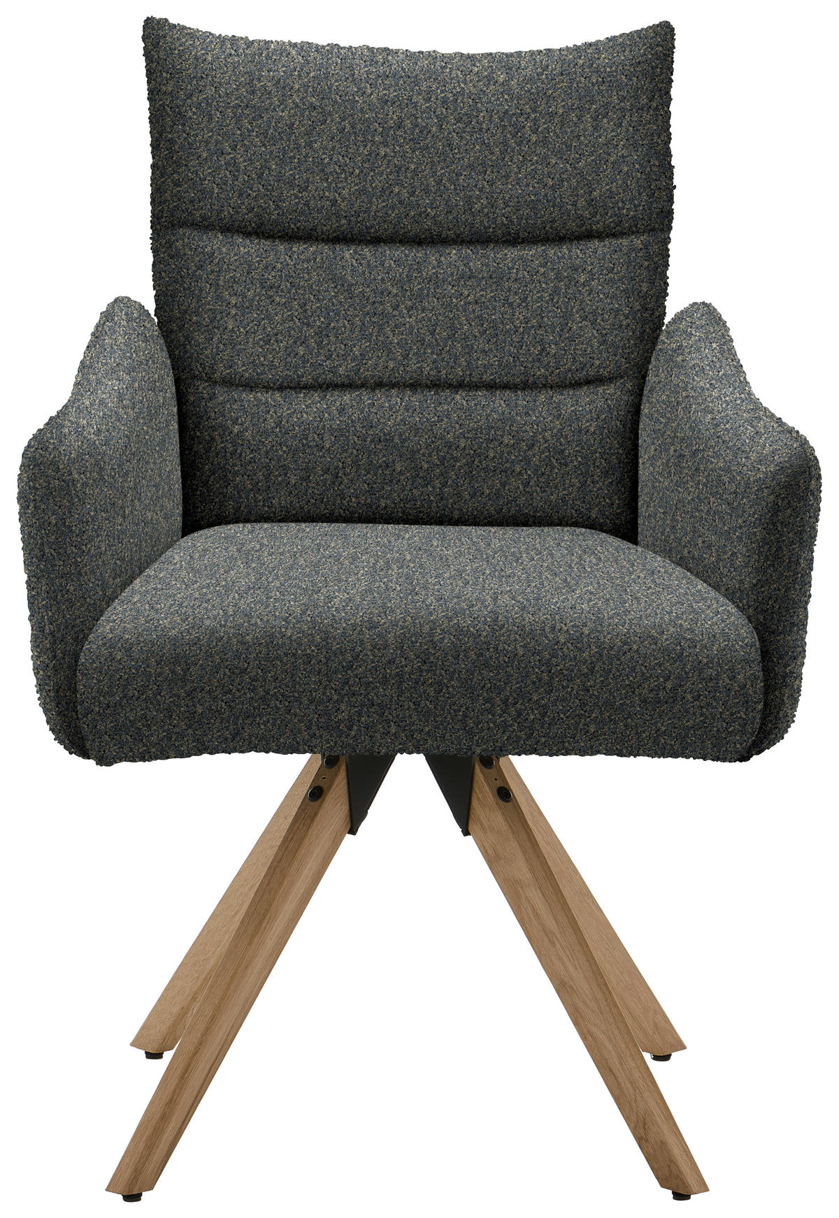 ARMLEHNSTUHL Jacquard  - Eichefarben/Graugrün, Design, Holz/Textil (62/86/68cm) - Welnova