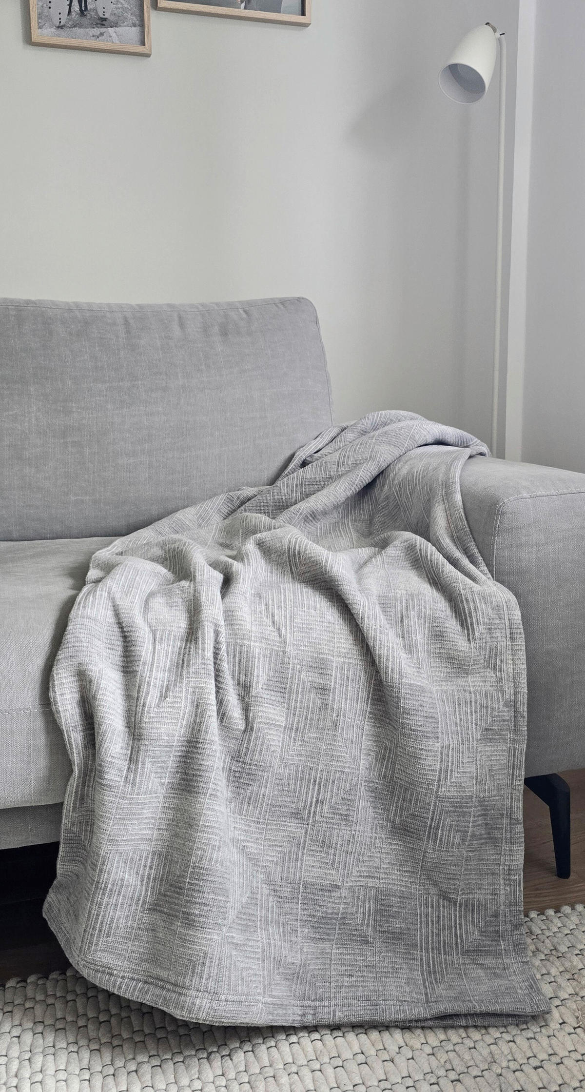 WOHNDECKE MInerva 150/200 cm  - Lavagrau, Basics, Textil (150/200cm) - Bio:Vio