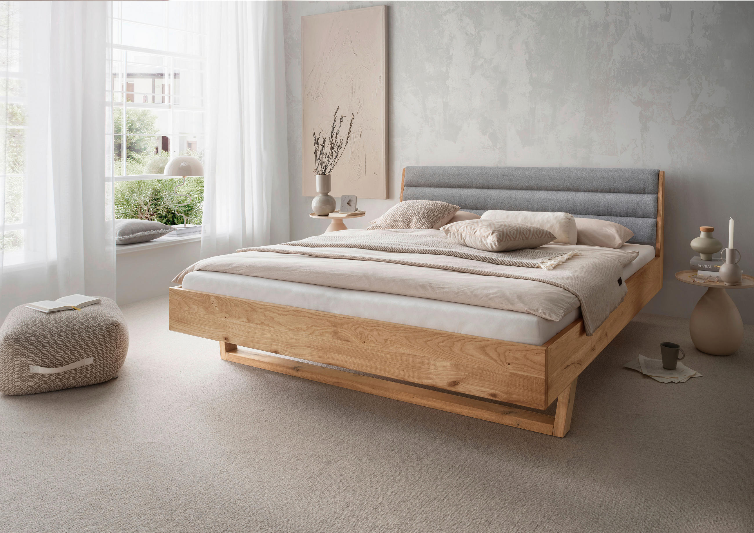 BETT 180/200 cm  in Fichtefarben  - Fichtefarben/Grau, MODERN, Holz/Textil (180/200cm) - Livetastic