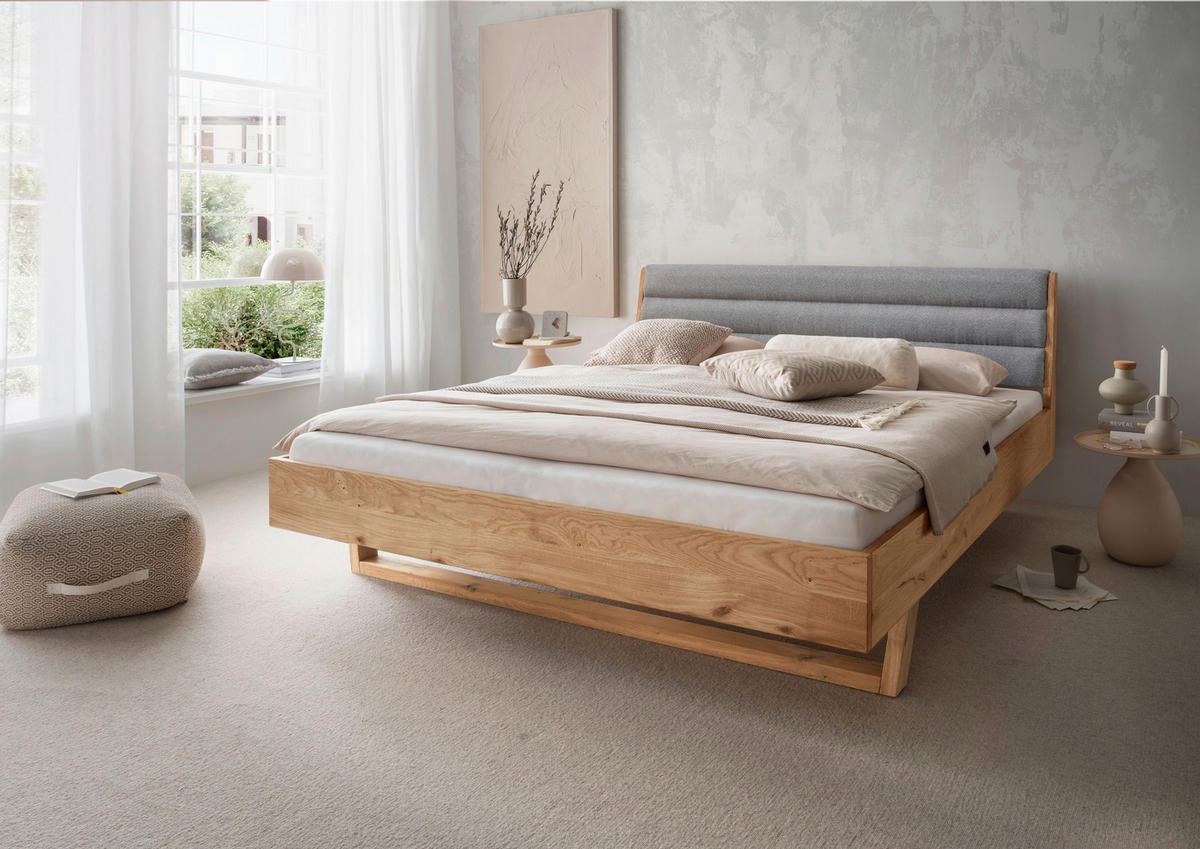 BETT 200/200 cm  in Fichtefarben  - Fichtefarben/Grau, MODERN, Holz/Textil (200/200cm) - Livetastic