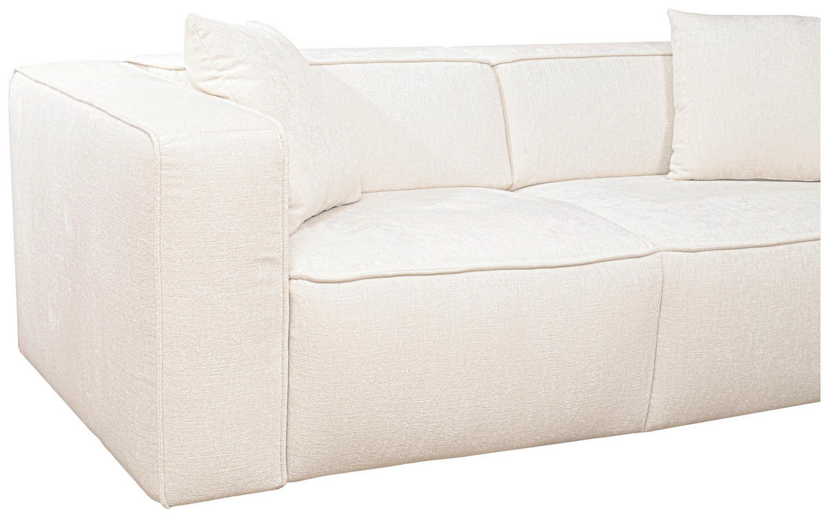 SCHLAFSOFA Chenille Creme  - Creme/Schwarz, Design, Kunststoff/Textil (227/74/105cm) - Novel