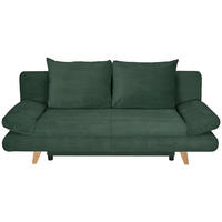 SCHLAFSOFA  mit Schlafen auf Sitzhöhe, haustierfreundlicher Bezug Cord Dunkelgrün  - Dunkelgrün/Buchefarben, KONVENTIONELL, Holz/Textil (200/75/85cm) - Carryhome