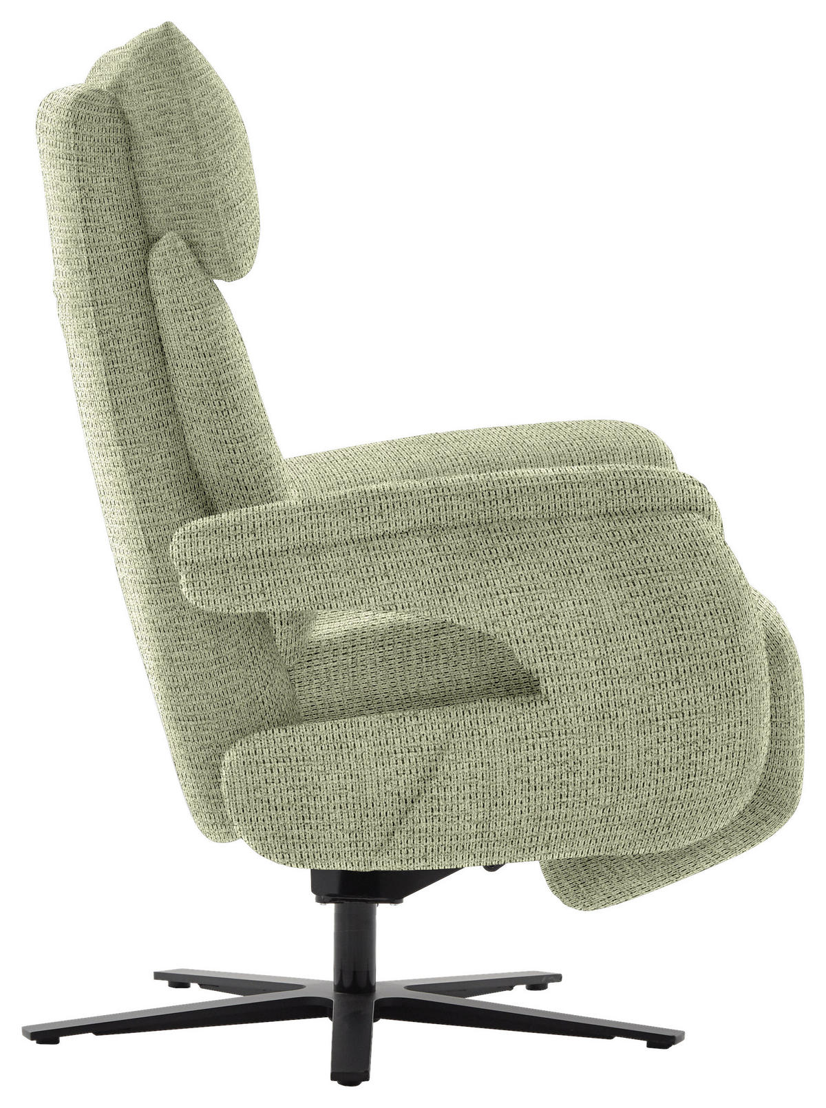 FERNSEHSESSEL in Struktur Grün  - Schwarz/Grün, Modern, Textil/Metall (73/113-117/85cm) - Cantus