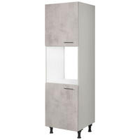 GERÄTEUMBAUSCHRANK 60/216,6/58 cm  Hellgrau  - Edelstahlfarben/Hellgrau, Modern, Holzwerkstoff/Metall (60/216,6/58cm) - Nobilia